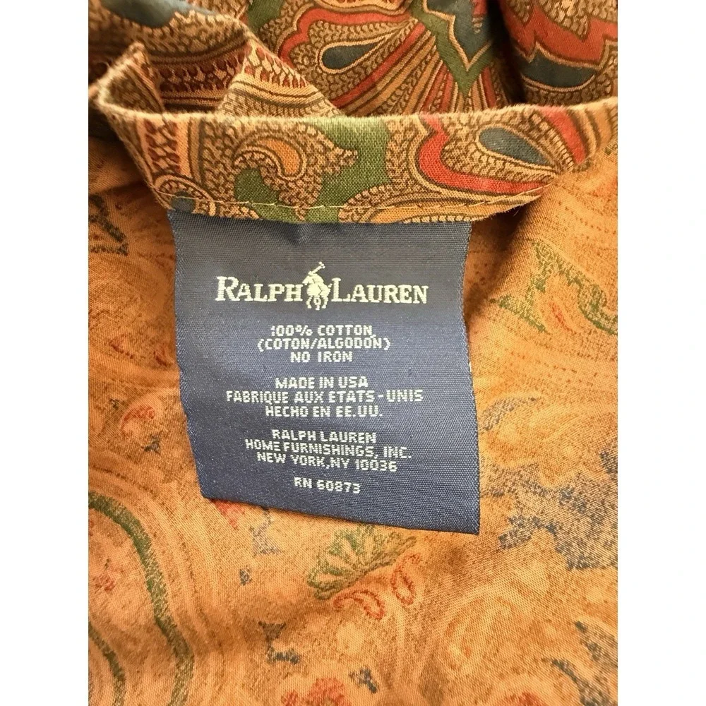 Vintage Ralph Lauren Brianna Paisley Bedskirt Blue Label, Queen Size